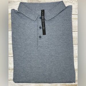 Lululemon Men’s Evolution Polo Shirt Pique Size XXL Heathered Iron Blue